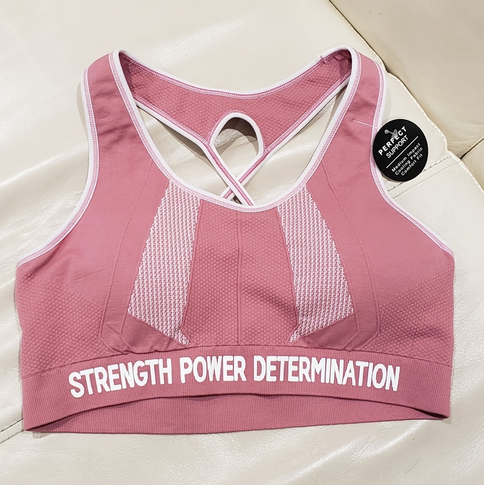 Pink New Sports bra exercise workout top size med